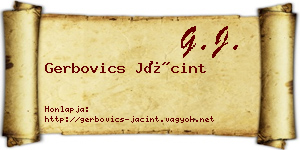 Gerbovics Jácint névjegykártya